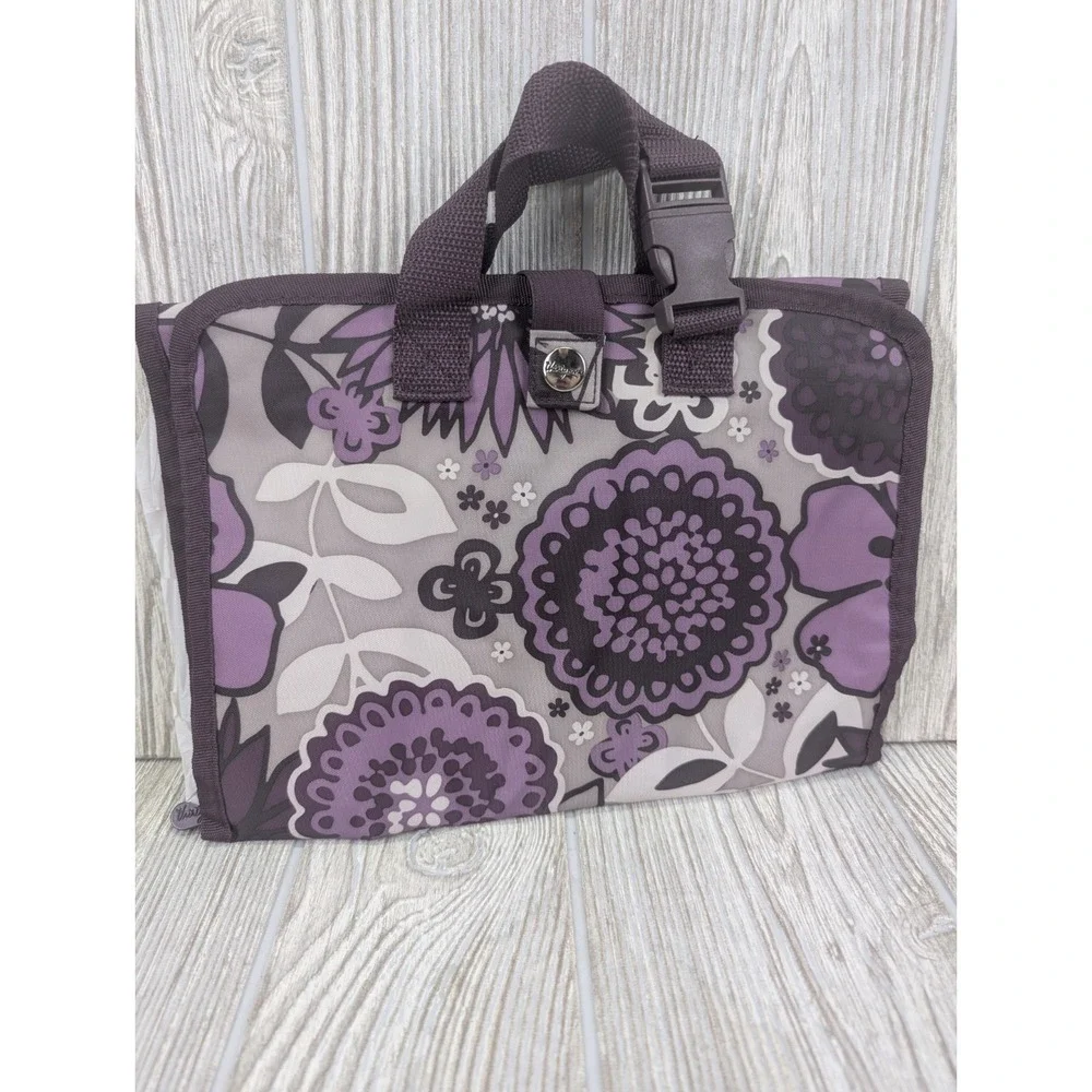 Thirty-One Timeless Beauty Toiletry Bag Plum Awesome Blossom Cosmetic Organizer
